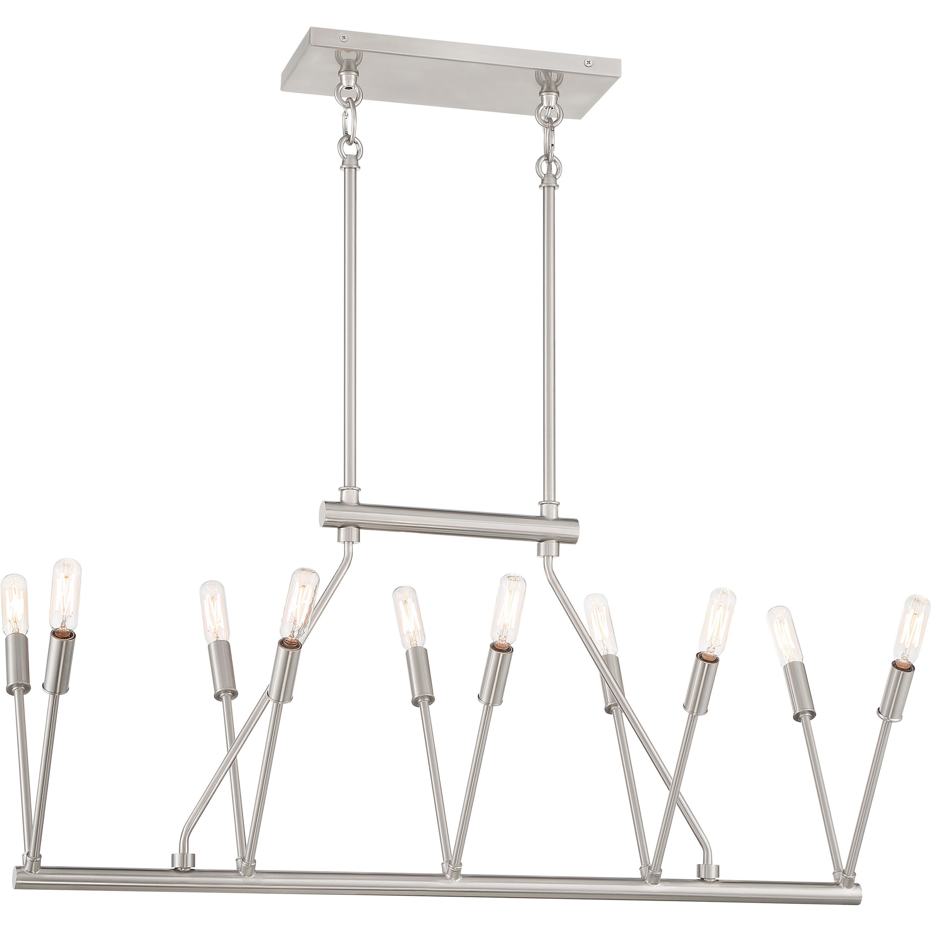 Royalty 10 Light 32 inch Brushed Nickel Island Light Ceiling Light