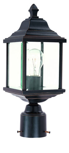 Charleston 1 Light 16 inch Antique Bronze Exterior Post Lantern in Beveled