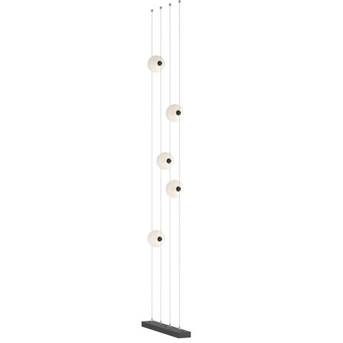 Abacus LED 27.5 inch Black Floor to Ceiling Plug-In Lamp Ceiling Light in Opal, Floor to Ceiling