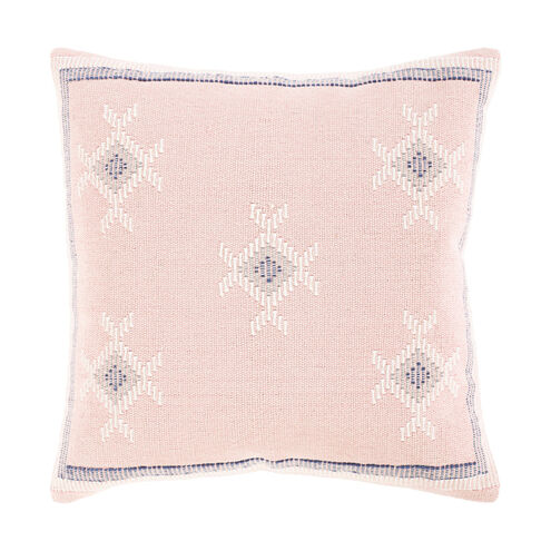 Zakaria 18 X 18 inch Cream/Pale Pink/Denim/White Pillow Cover