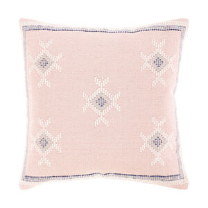 Zakaria 20 X 20 inch Cream/Pale Pink/Denim/White Pillow Kit, Square