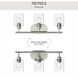 Reines 3 Light 22.75 inch Brushed Nickel Bath Vanity Wall Light