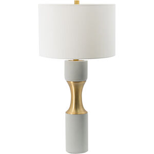 Cylindrical 30 inch 100.00 watt Gray/Brass Table Lamp Portable Light