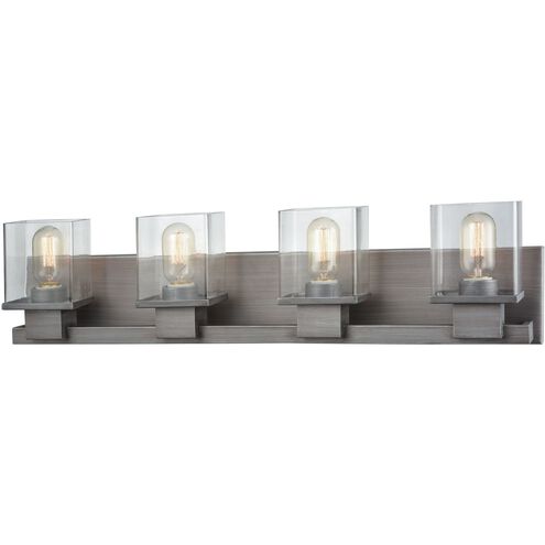 Hotelier 4 Light 30 inch Weathered Zinc Vanity Light Wall Light