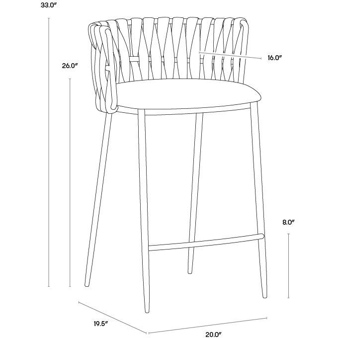 Sarai 33 inch Belfast Heather Grey Counter Stool