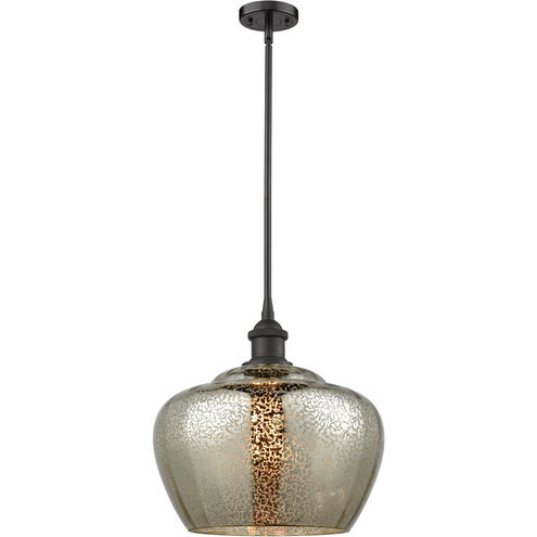 Ballston Large Fenton 1 Light 11 inch Oil Rubbed Bronze Pendant Ceiling Light in Mercury Glass, Ballston