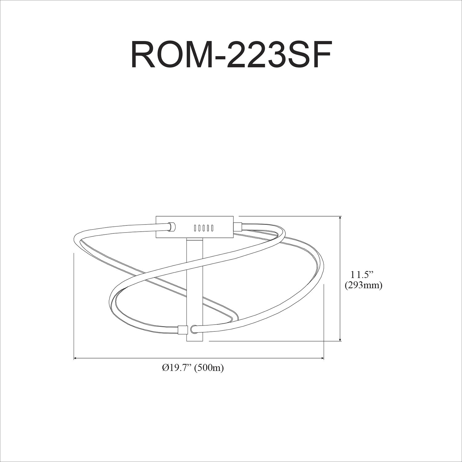 Romy LED 19.75 inch Matte Black Semi-Flush Mount Ceiling Light
