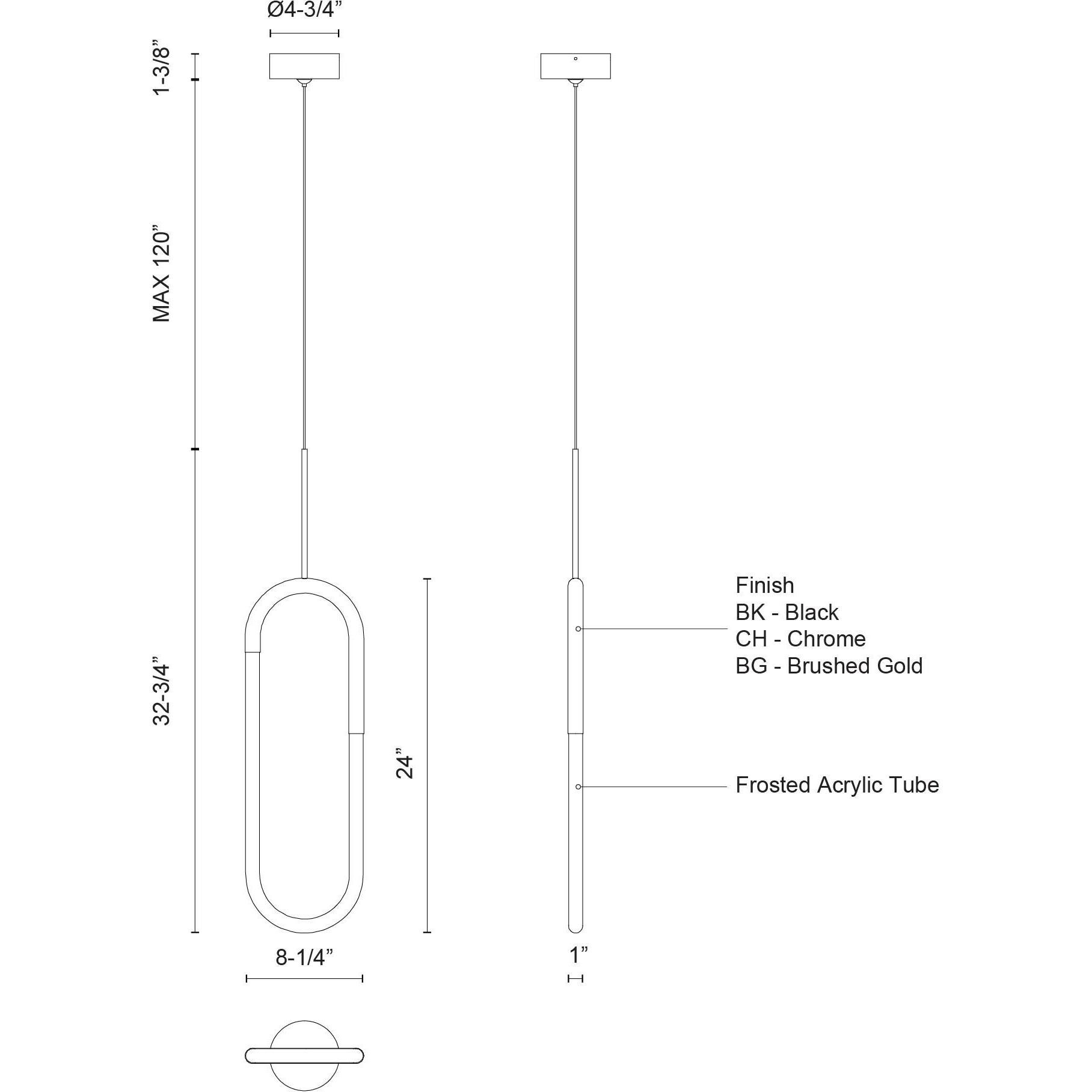 Huron Pendant Ceiling Light in Black