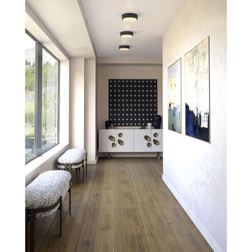 Blanco LED 7.88 inch Urban Bronze Flush Mount Ceiling Light in Urban Bronze and Alabaster