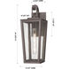 Madison 1 Light 17.63 inch Bronze Outdoor Sconce in Seedy Glass