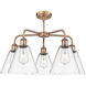 Berkshire 5 Light 26 inch Antique Copper Chandelier Ceiling Light in Clear