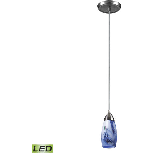 Milan LED 3 inch Satin Nickel Mini Pendant Ceiling Light in Mountain Glass