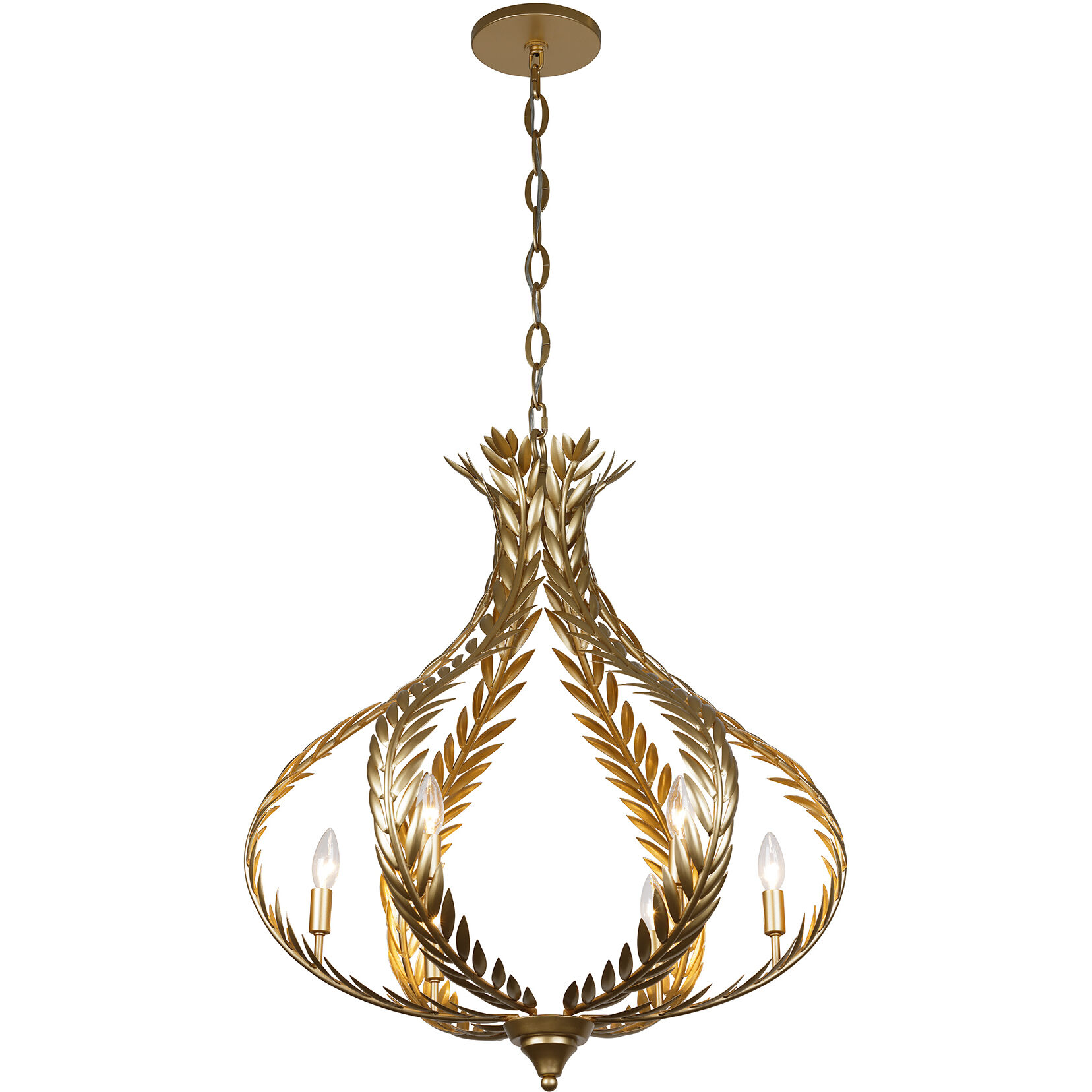 Atlas 6 Light 28.5 inch Grecian Gold Chandelier Ceiling Light
