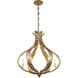 Atlas 6 Light 28.5 inch Grecian Gold Chandelier Ceiling Light