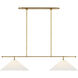 Amber Lewis Soren LED 54 inch Hand-Rubbed Antique Brass Linear Chandelier Ceiling Light