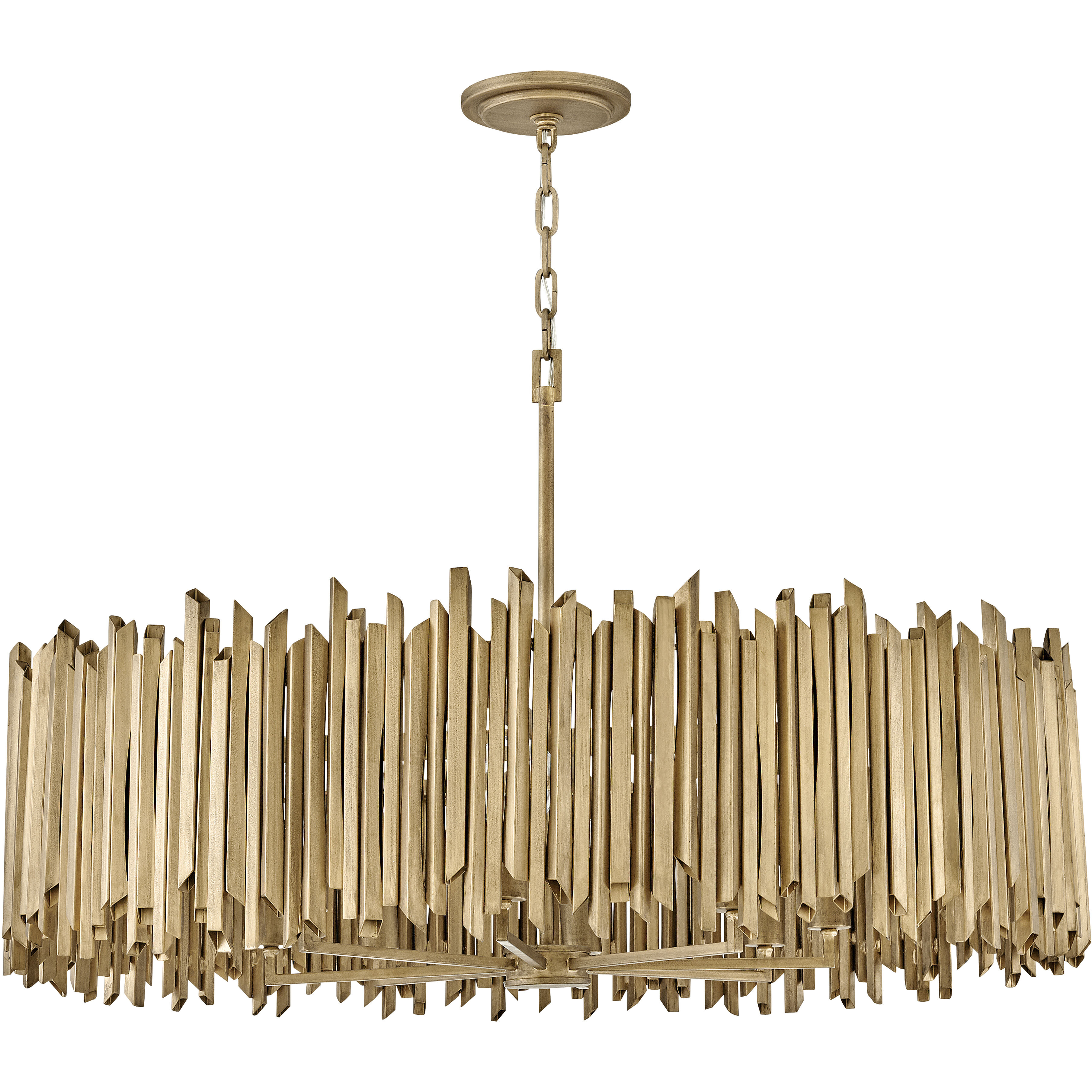 Lisa McDennon Roca 40 inch Burnished Gold Indoor Chandelier Ceiling Light