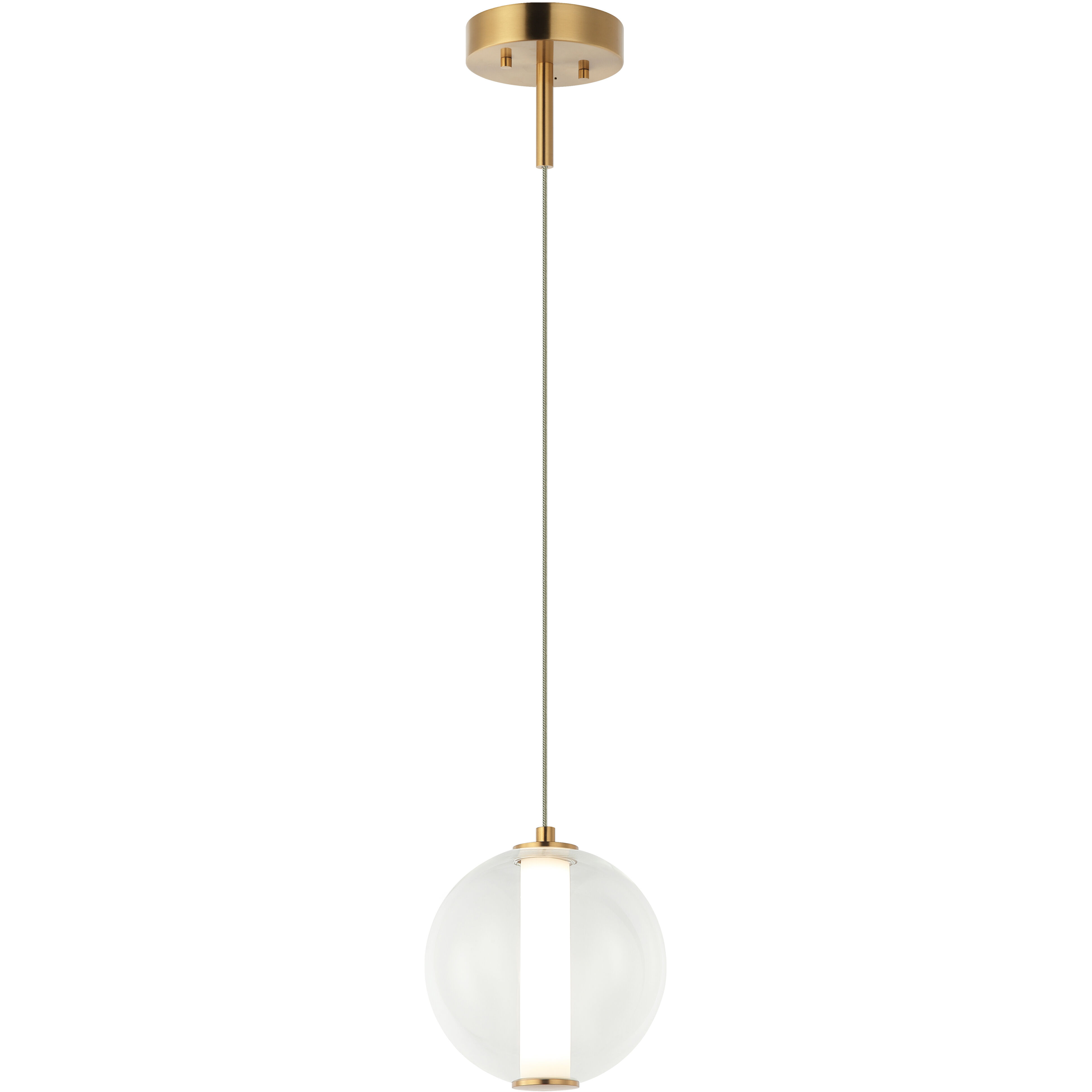 Belange LED 8 inch Aged Gold Brass Pendant Ceiling Light