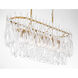 Glassara 8 Light 48 inch Legacy Brass Linear Chandelier Ceiling Light
