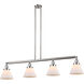 Franklin Restoration Large Cone LED 52.38 inch Brushed Satin Nickel Island Light Ceiling Light in Matte White Glass, Franklin Restoration