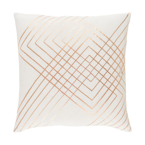 Crescent 18 X 18 inch Cream/Metallic - Copper Pillow Kit