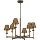 Cross 6 Light 26 inch Statuary Bronze Chandelier Ceiling Light