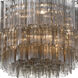 Addis 16 Light 32 inch Polished Chrome Flush Ceiling Light in Tronchi Glass Smoke