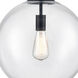 Delilah 1 Light 14 inch Black Pendant Ceiling Light in Clear