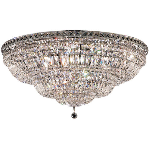 Tranquil 21 Light 36 inch Chrome Flush Mount Ceiling Light in Royal Cut