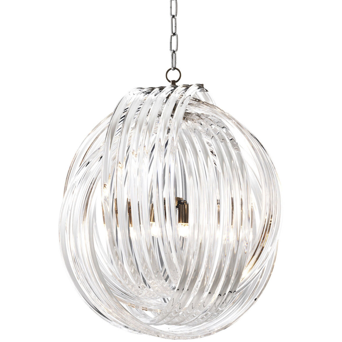 Marco Polo 4 Light 27.56 inch Clear Acrylic with Nickel Chandelier Ceiling Light