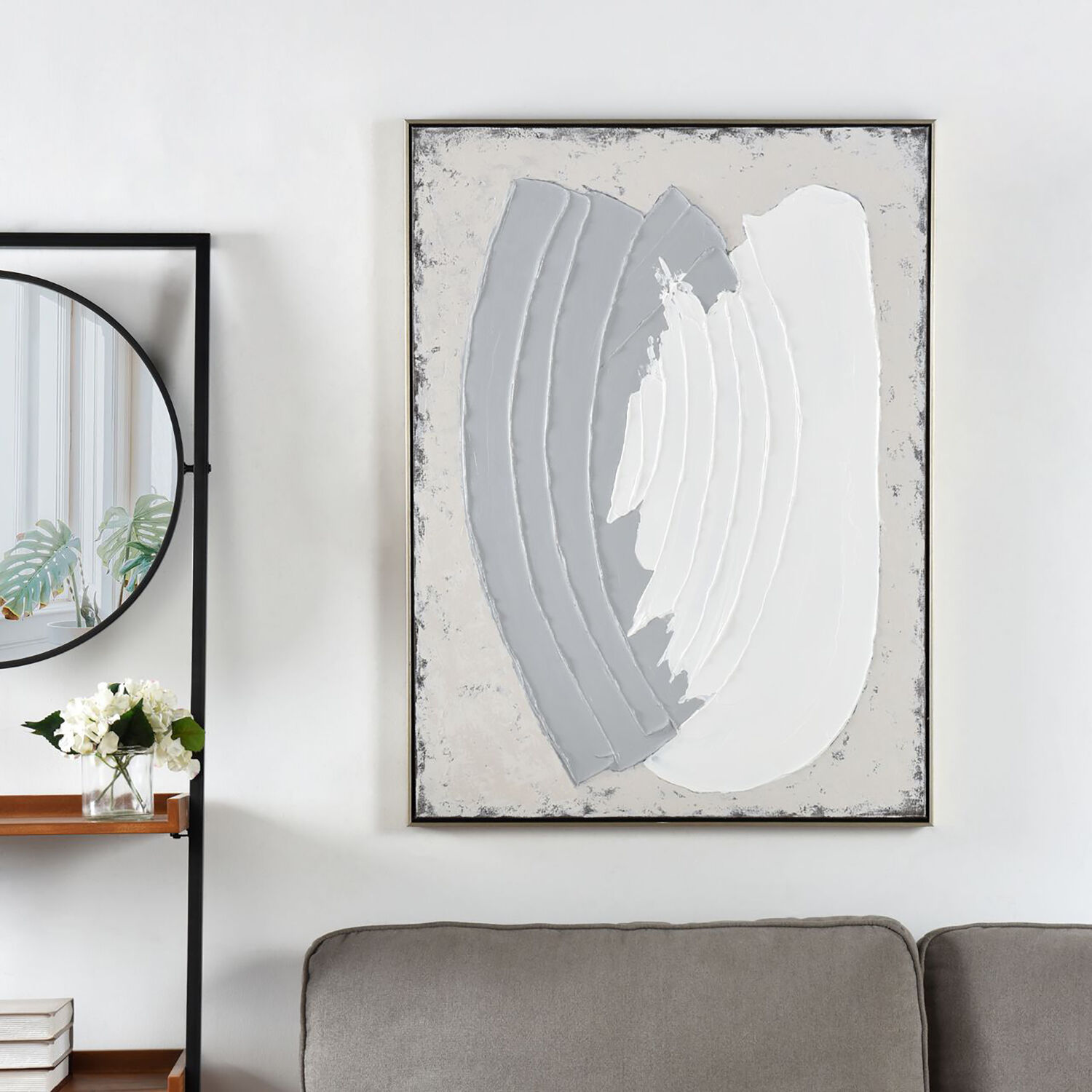Cameron Ivory and Grey and Black Wall Art