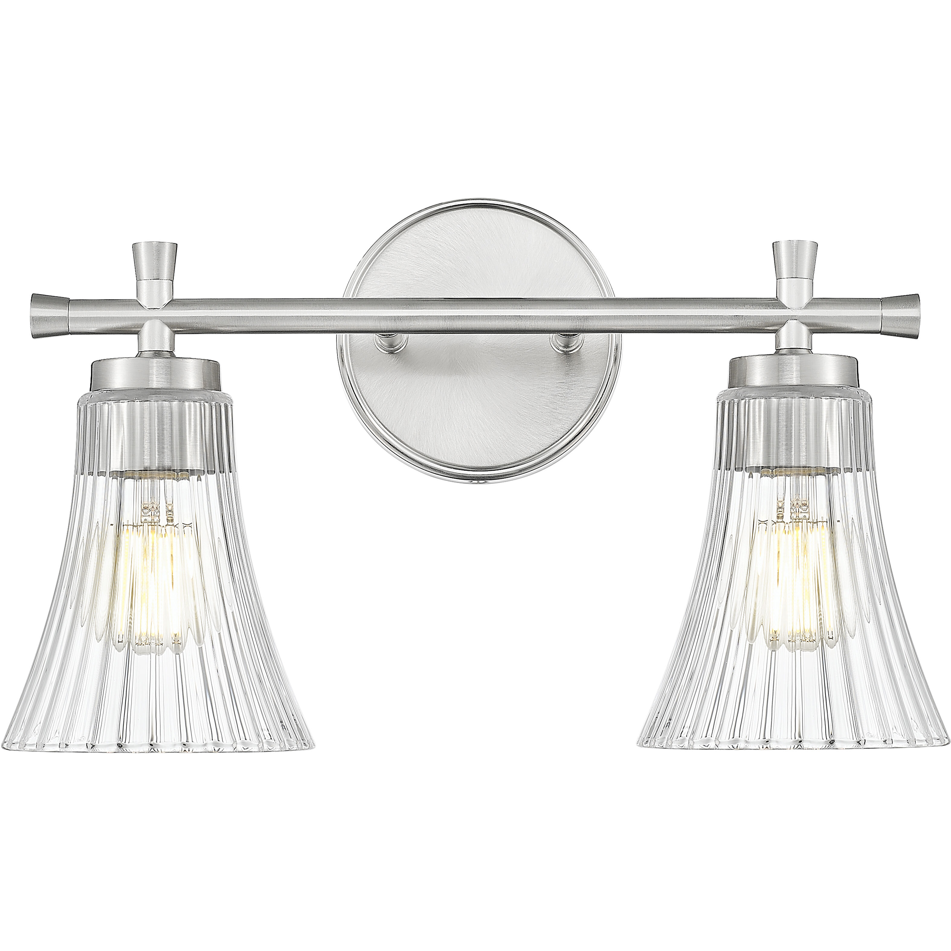 Belle 2 Light 16 inch Brushed Nickel Bath Vanity Light Wall Light