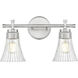 Belle 2 Light 16 inch Brushed Nickel Bath Vanity Light Wall Light