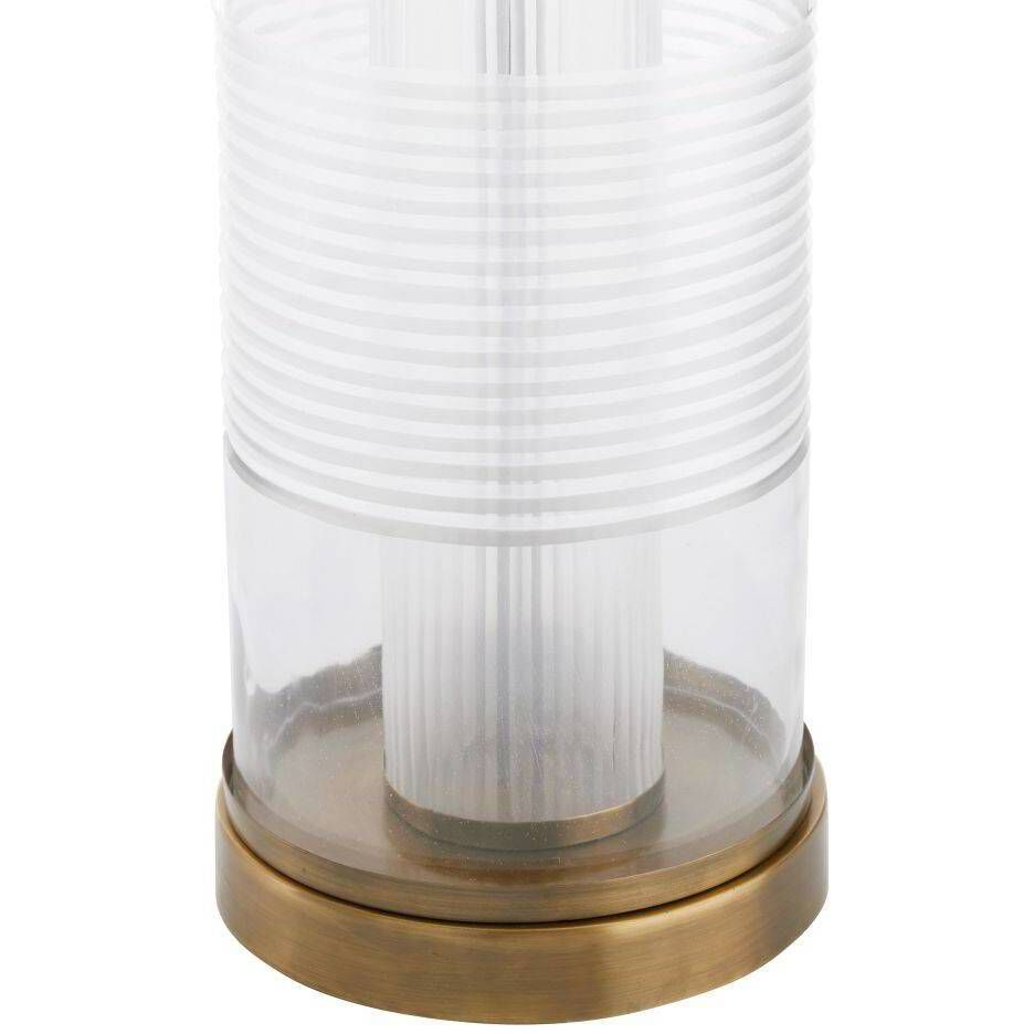 Gianna 30 inch 150.00 watt Clear Etched Glass and Vintage Brass Lamp Portable Light