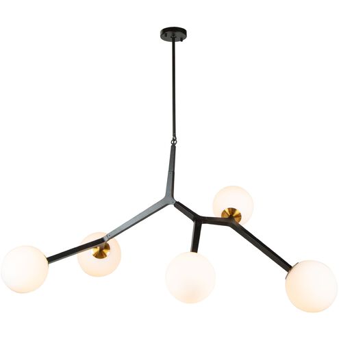 Ravello LED 47.25 inch Black and Harvest Brass Pendant Ceiling Light