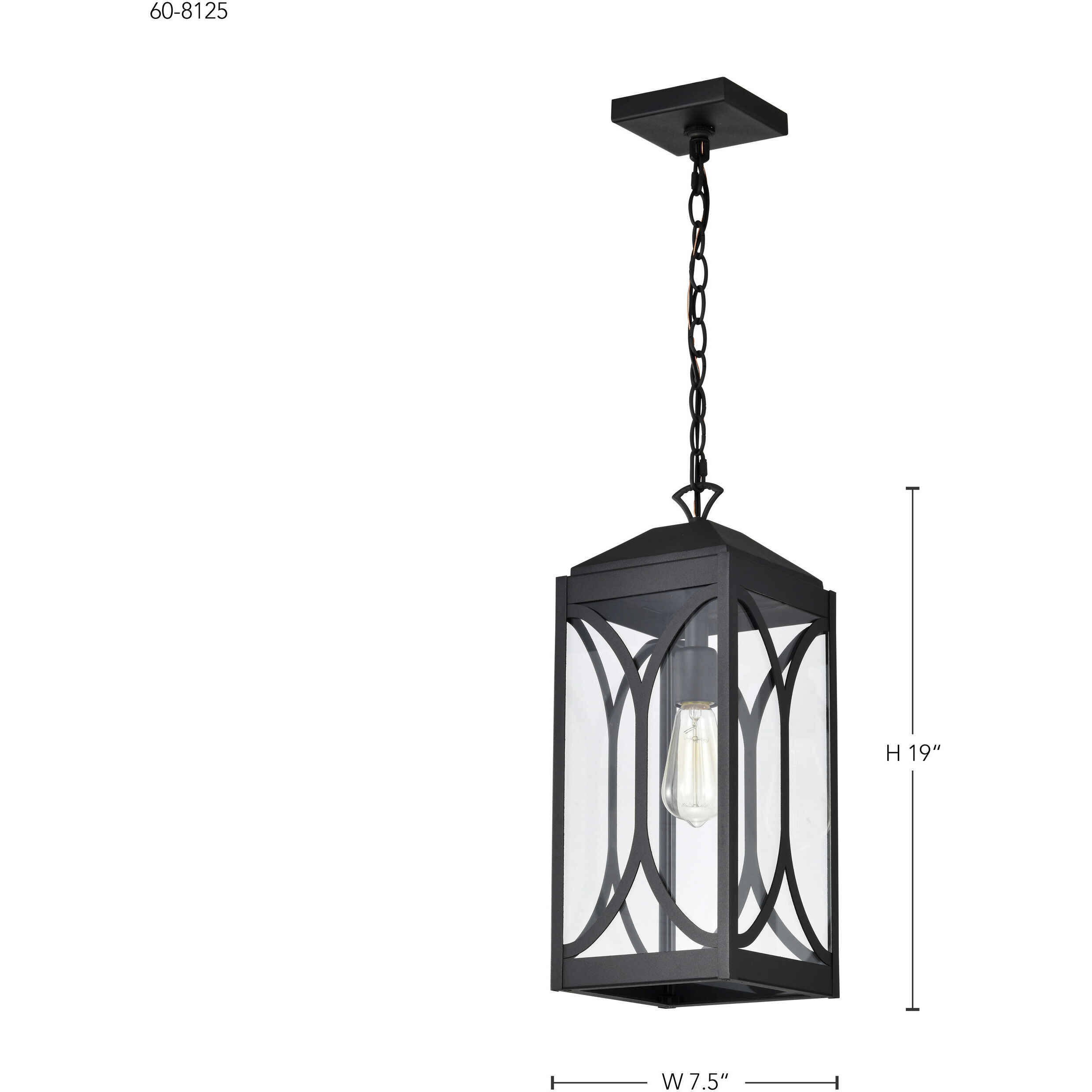 Oaklyn 1 Light 7.5 inch Matte Black Outdoor Hanging Light