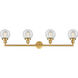 Franklin Restoration Beacon LED 42 inch Satin Gold Bath Vanity Light Wall Light in Clear Glass, Franklin Restoration