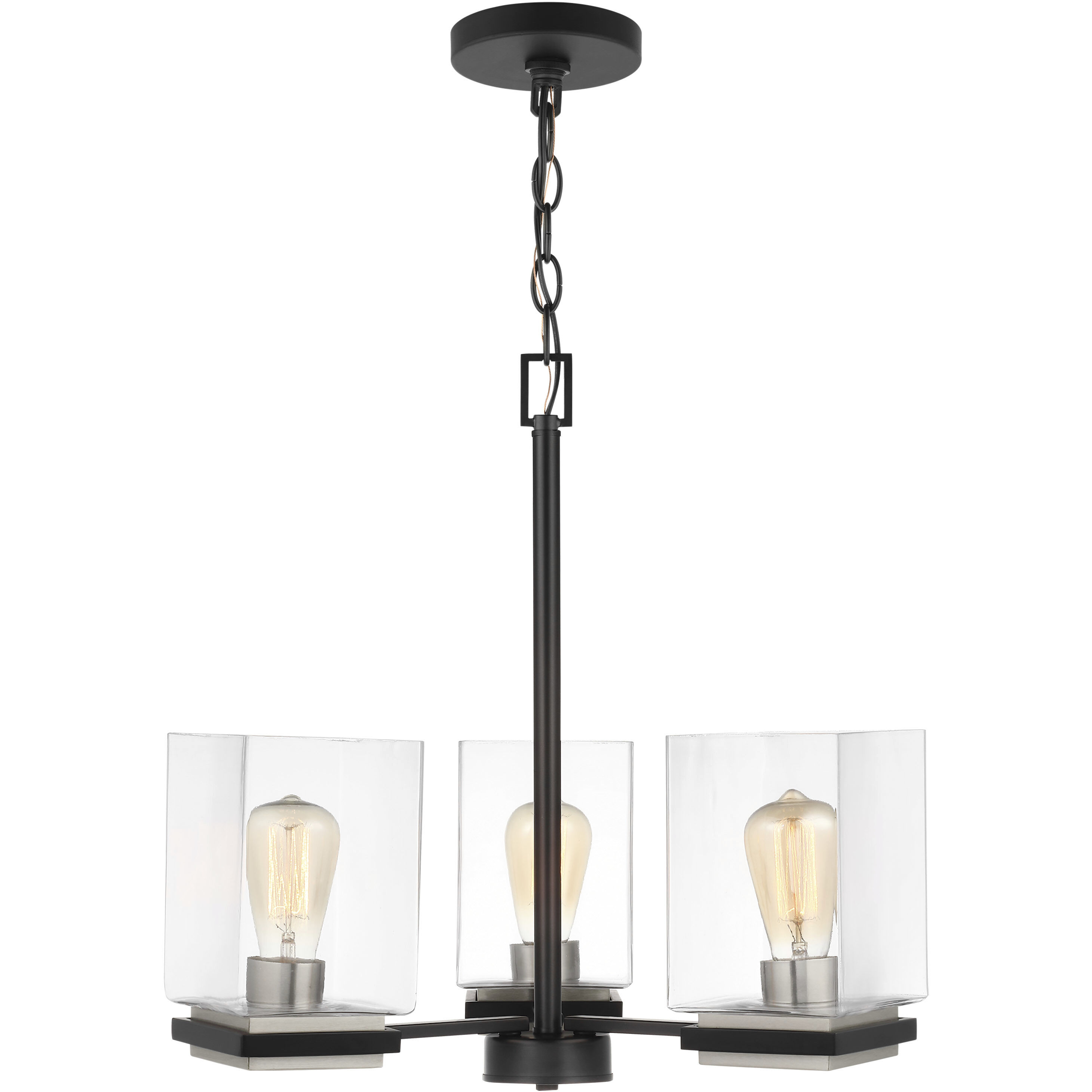 Crossroads 3 Light 21.13 inch Matte Black Chandelier Ceiling Light