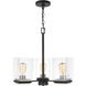 Crossroads 3 Light 21.13 inch Matte Black Chandelier Ceiling Light