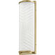 Lisa McDennon Devon LED 4.75 inch Lacquered Brass Bath Light Wall Light in Etched Opal, 20W, 2900K, Linear, Sconce