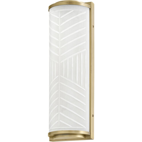 Lisa McDennon Devon LED 4.75 inch Lacquered Brass Bath Light Wall Light in Etched Opal, 20W, 2900K, Linear, Sconce