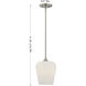 Octave 1 Light 8 inch Satin Nickel Pendant Ceiling Light, Essentials