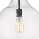 Amherst 1 Light 13.75 inch Matte Black Pendant Ceiling Light in Seedy Glass