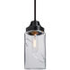 Blink 1 Light Black Pendant Ceiling Light in Clear Glass