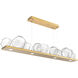 Gem LED 59 inch Gilded Brass Linear Pendant Ceiling Light in 3000K LED, Clear, Bezel