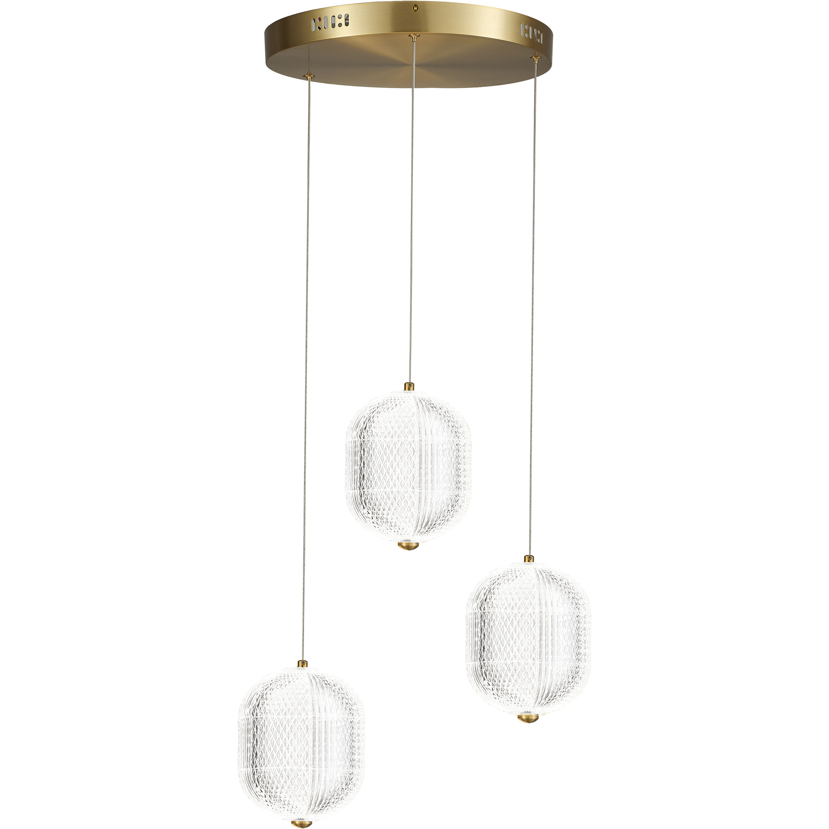 Peri LED 12 inch Aged Brass Multi Pendant Ceiling Light