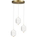 Peri LED 12 inch Aged Brass Multi Pendant Ceiling Light