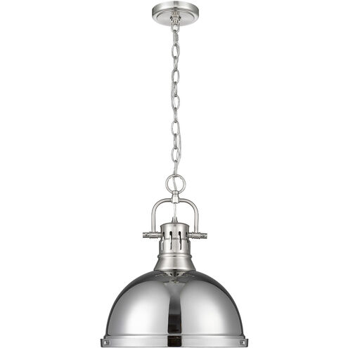 Duncan 1 Light 14 inch Pewter Pendant Ceiling Light in Chrome, Large