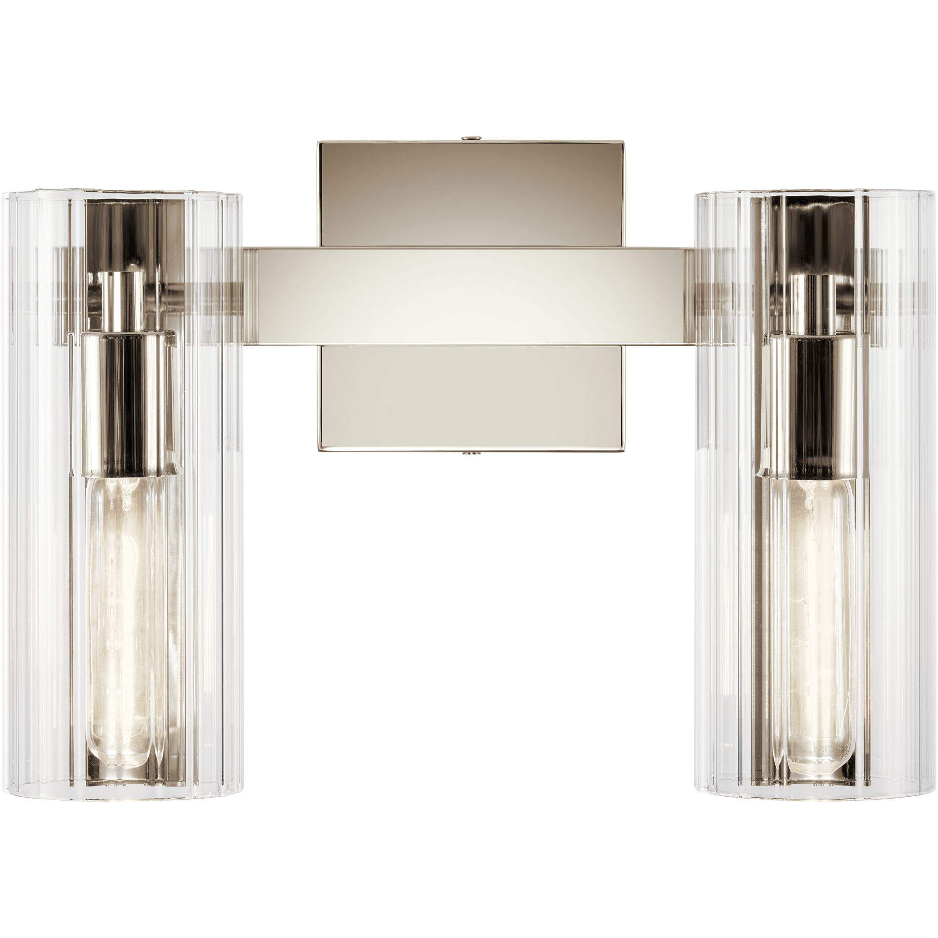 Jemsa 2 Light 13.75 inch Polished Nickel Bath Bracket Wall Light, 2 Arm