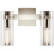 Jemsa 2 Light 13.75 inch Polished Nickel Bath Bracket Wall Light, 2 Arm