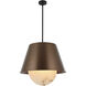 Rock On 6 Light 26 inch Brontourage and Matte Black Pendant Ceiling Light